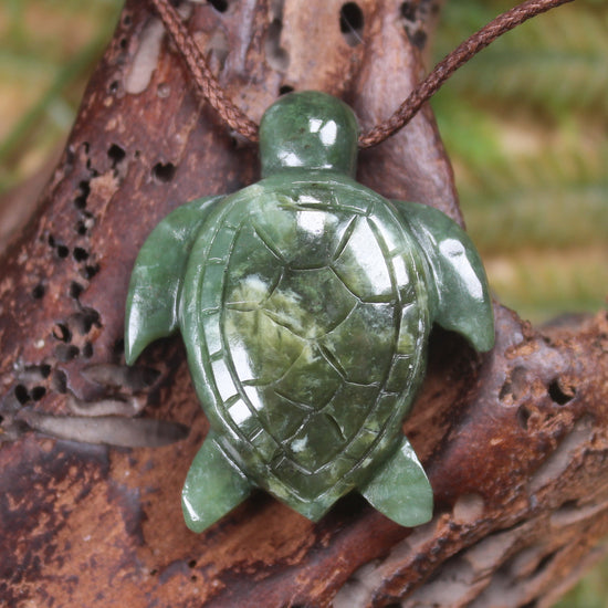 Turtle carved from Hapopo Pounamu - NZ Greenstone