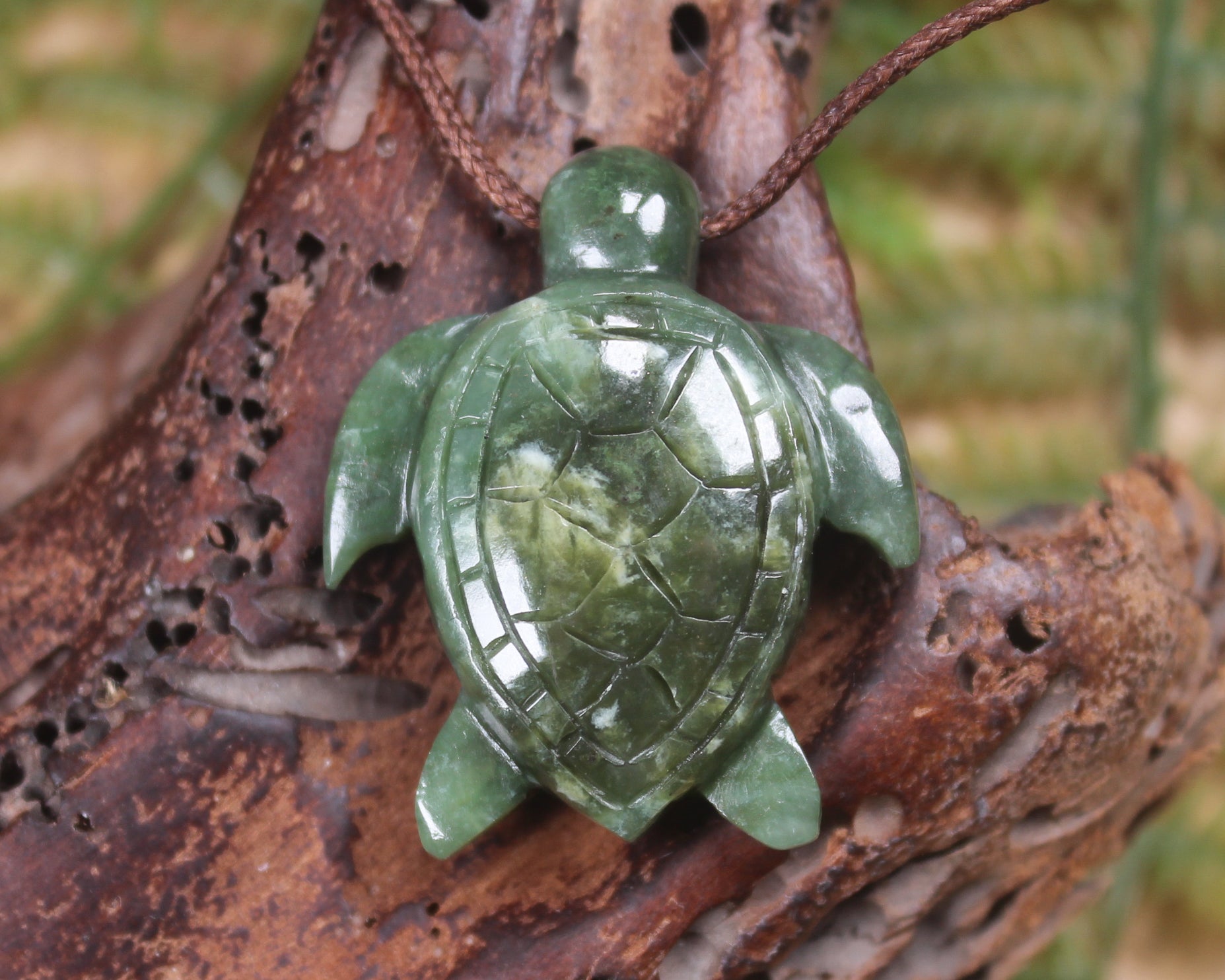 Turtle carved from Hapopo Pounamu - NZ Greenstone