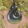 NZ Greenstone Medium Koru Pendant Flower Jade Pounamu