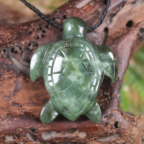 Turtle carved from Hapopo Pounamu - NZ Greenstone