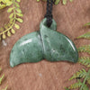 Whale Tail carved from Kawakawa Pounamu - NZ Greenstone