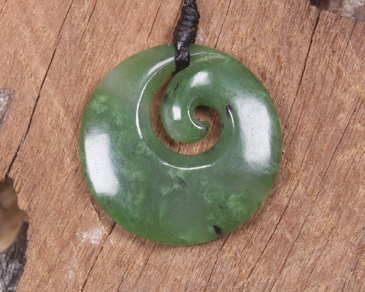Koru carved from Hapopo Pounamu - NZ Greenstone