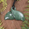 Whale Tail carved from Kawakawa Pounamu - NZ Greenstone