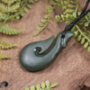 Hei Matau or Fish Hook carved from Kawakawa Pounamu - NZ Greenstone
