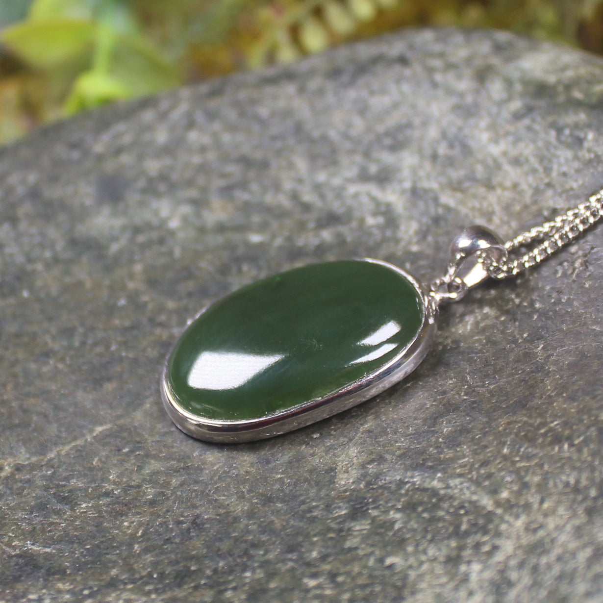 Kawakawa pounamu sterling silver pendant