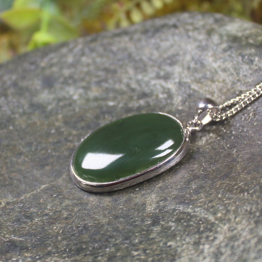 Kawakawa pounamu sterling silver pendant