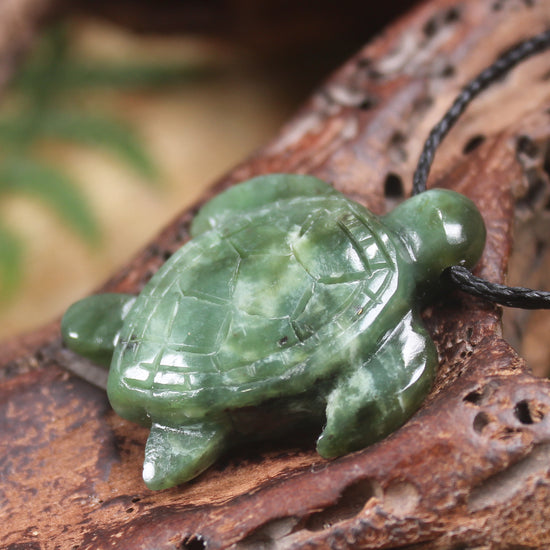 Turtle carved from Hapopo Pounamu - NZ Greenstone