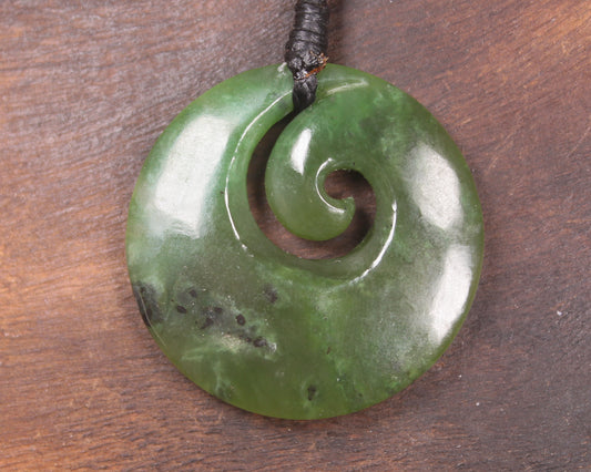 Koru carved from Hapopo Pounamu - NZ Greenstone