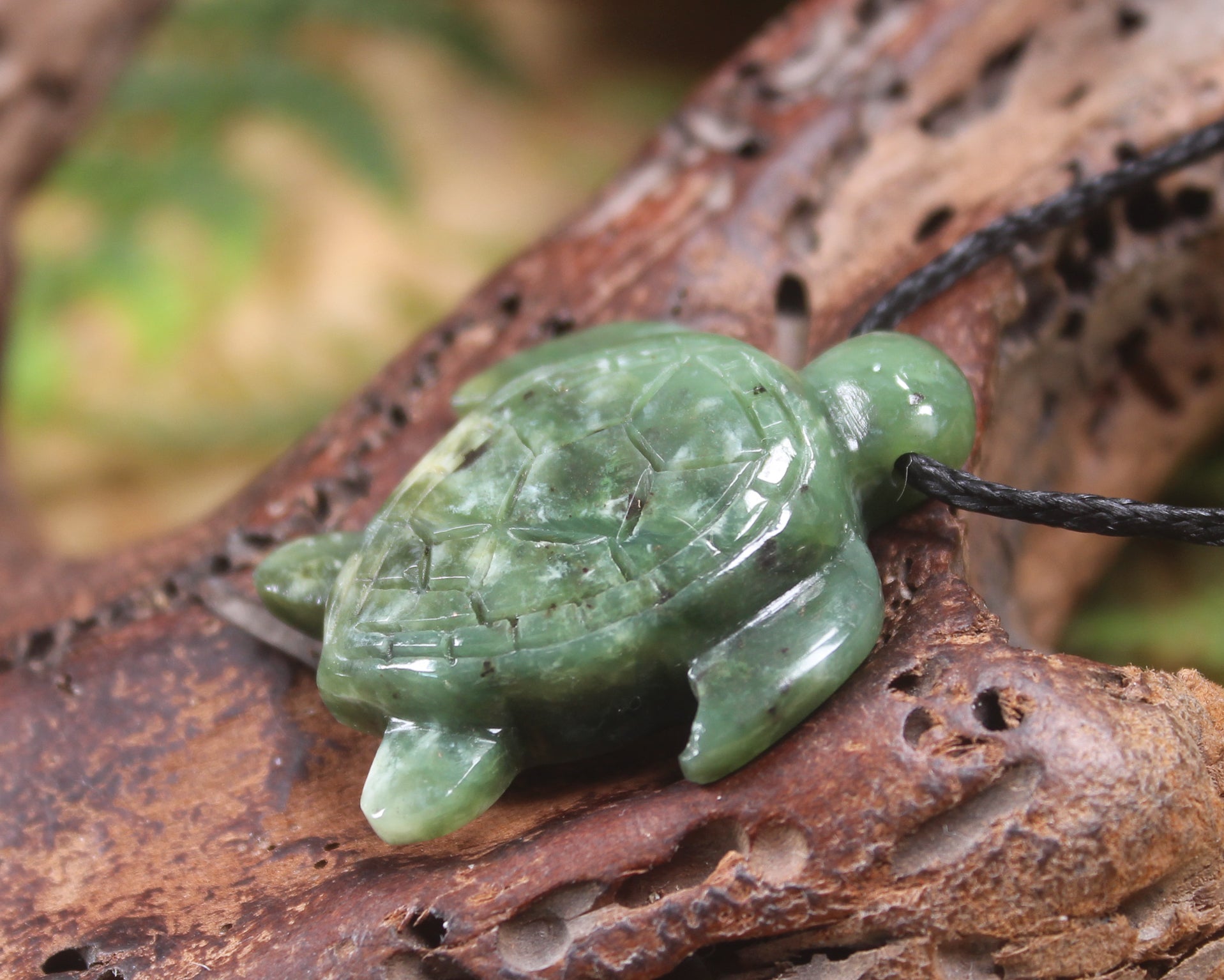 Turtle carved from Hapopo Pounamu - NZ Greenstone