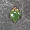 Hapopo Pounamu Heart pendant with gold plated setting