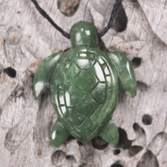 Turtle carved from Hapopo Pounamu - NZ Greenstone