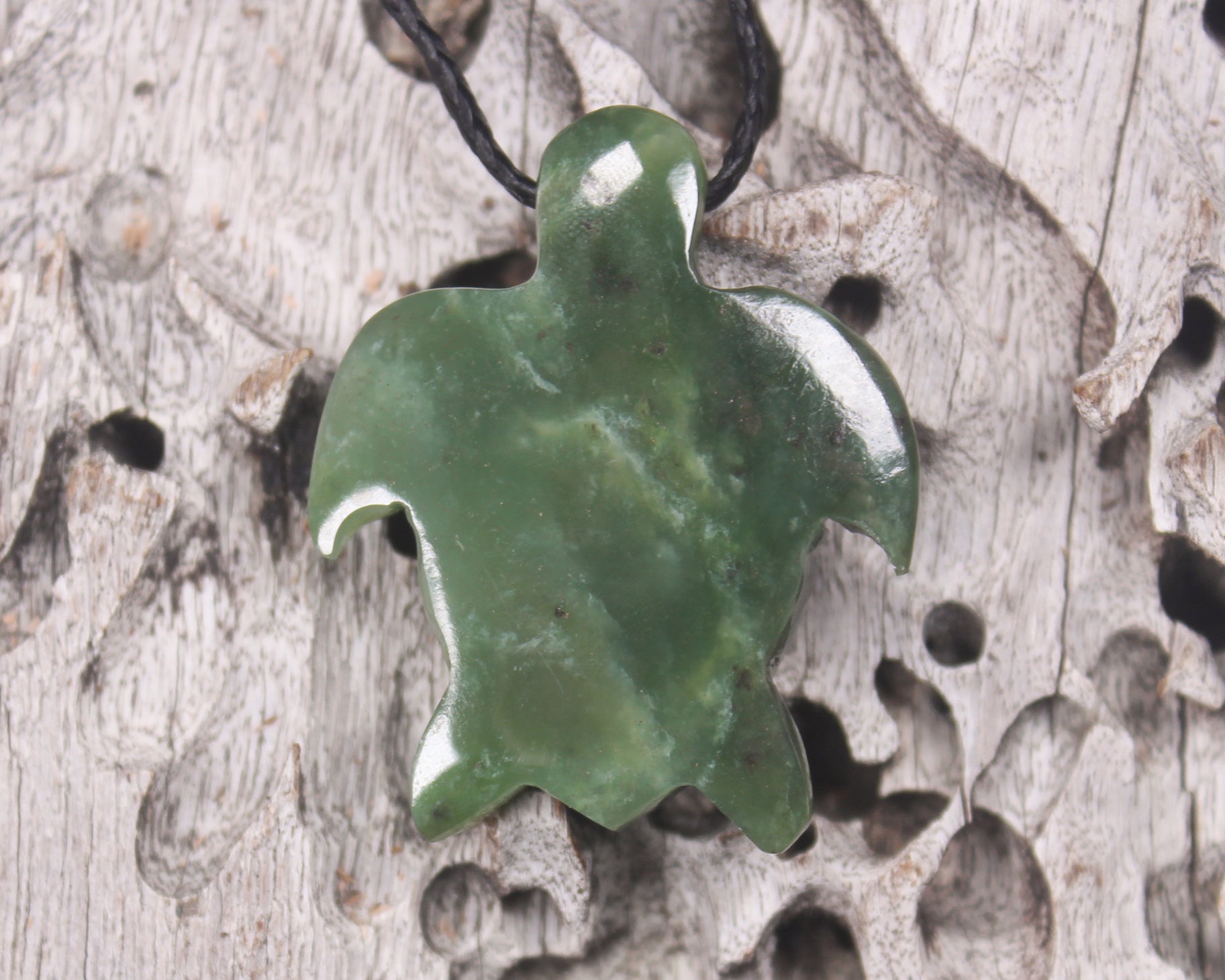 Turtle carved from Hapopo Pounamu - NZ Greenstone