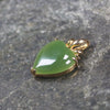 Hapopo Pounamu Heart pendant with gold plated setting