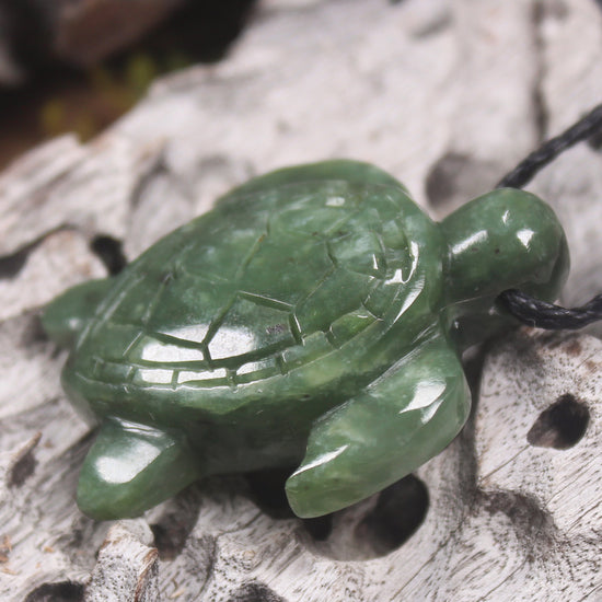 Turtle carved from Hapopo Pounamu - NZ Greenstone