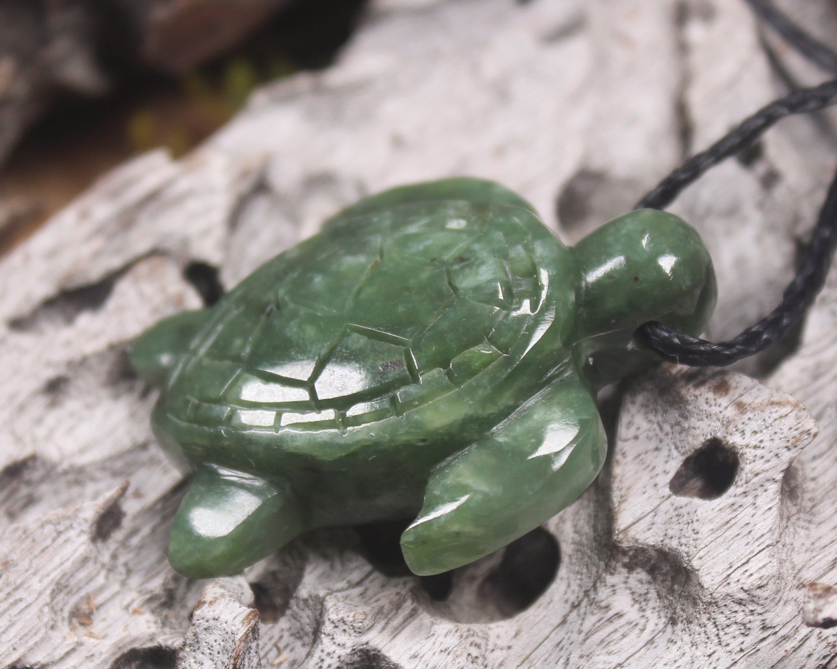 Turtle carved from Hapopo Pounamu - NZ Greenstone