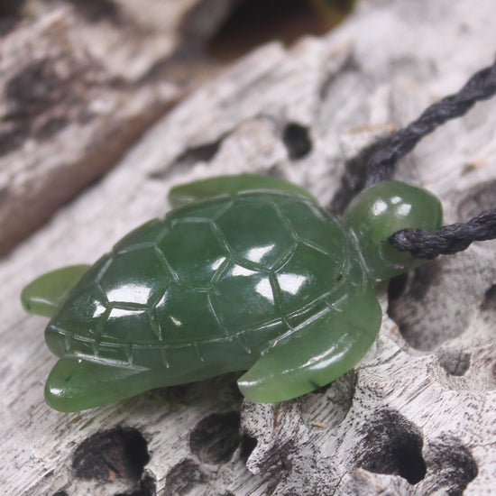 Turtle carved from Hapopo Pounamu - NZ Greenstone