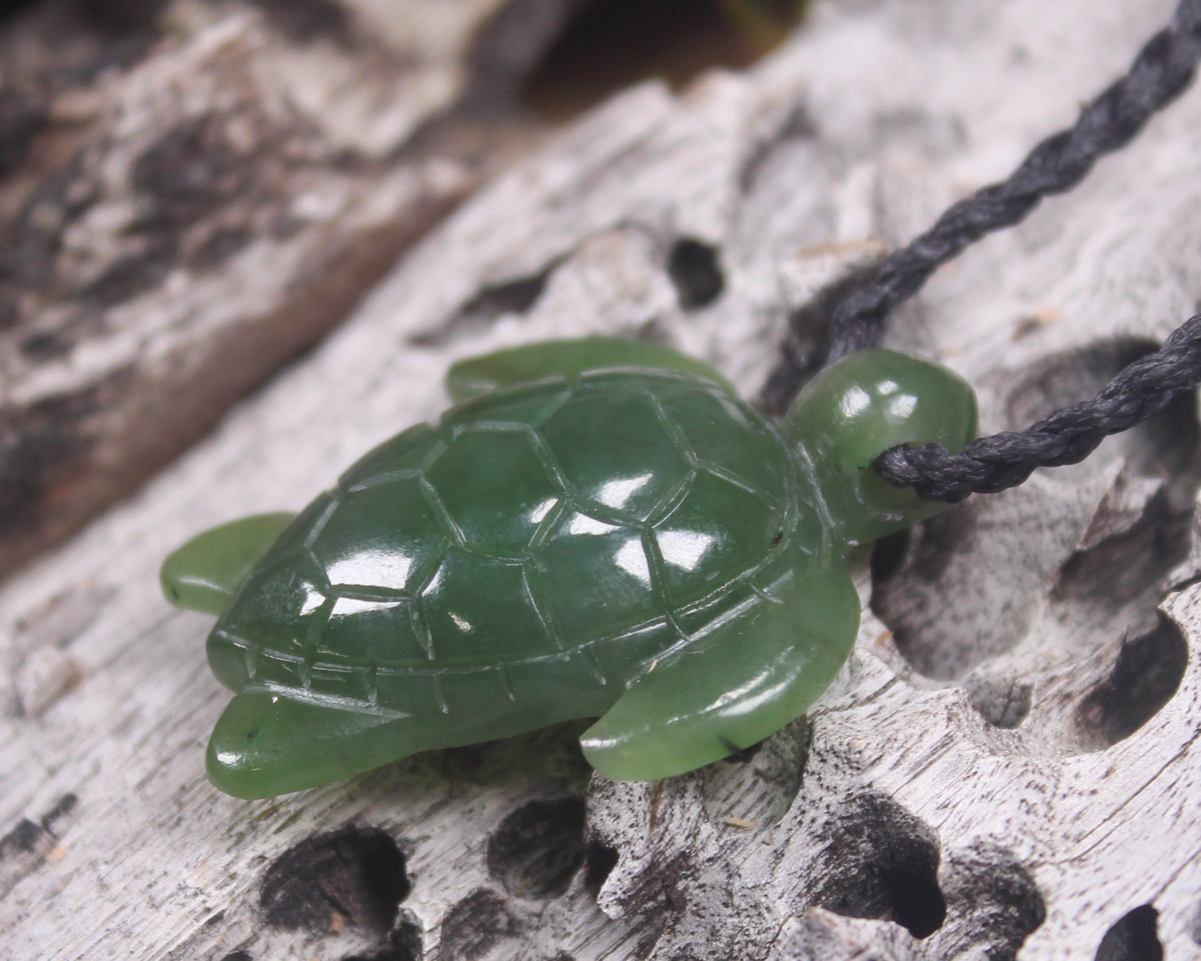 Turtle carved from Hapopo Pounamu - NZ Greenstone