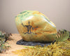 Flower Jade Pounamu Sculpture with Rock Art - NZ Greenstone