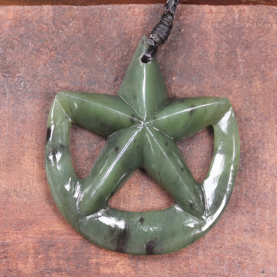 Whetumarama or Ratana Star Symbol carved from Hapopo Pounamu - New Zealand Greenstone
