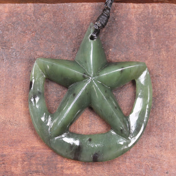 Whetumarama or Ratana Star Symbol carved from Hapopo Pounamu - New Zealand Greenstone