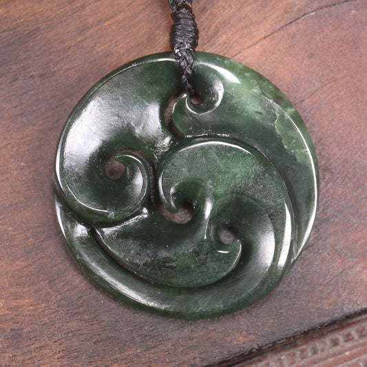 Koru carved from Kawakawa Pounamu - NZ Greenstone