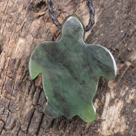 Turtle carved from Rimu Pounamu - NZ Greenstone