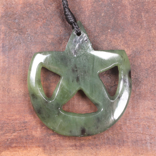 Whetumarama or Ratana Star Symbol carved from Hapopo Pounamu - New Zealand Greenstone
