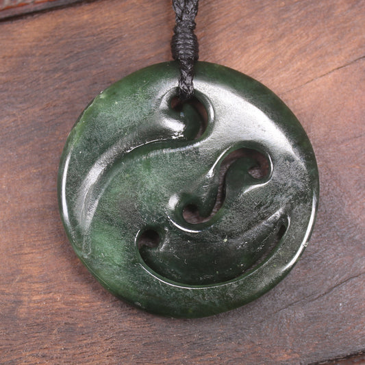 Koru carved from Kawakawa Pounamu - NZ Greenstone