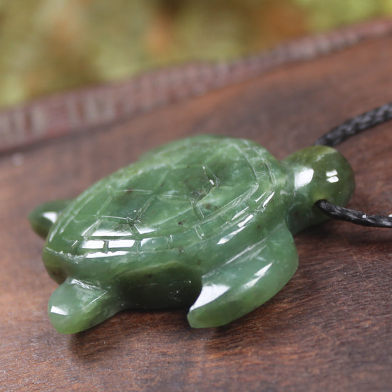 Turtle carved from Hapopo Pounamu - NZ Greenstone