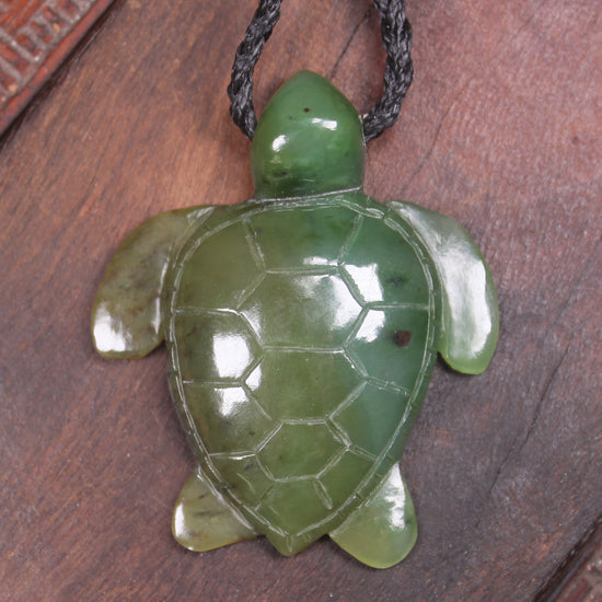Turtle carved from Hapopo Pounamu - NZ Greenstone