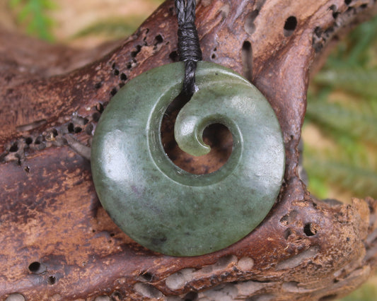 Koru carved from Hapopo Pounamu - NZ Greenstone