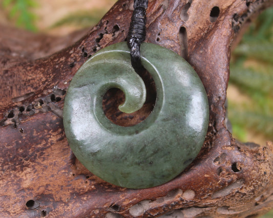 Koru carved from Hapopo Pounamu - NZ Greenstone