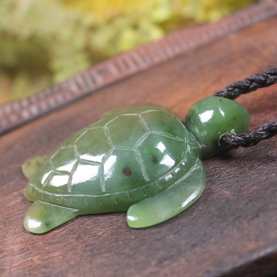 Turtle carved from Hapopo Pounamu - NZ Greenstone