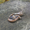 Mother of Pearl and Pāua Shell Small Hei Matau Pendant (BW753)