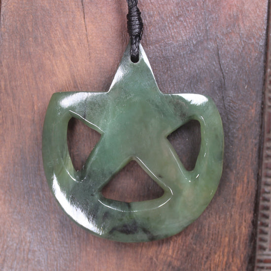 Whetumarama or Ratana Star Symbol carved from Hapopo Pounamu - New Zealand Greenstone