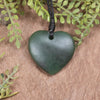 Heart carved from Kawakawa Pounamu - NZ Greenstone