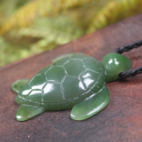 Turtle carved from Hapopo Pounamu - NZ Greenstone