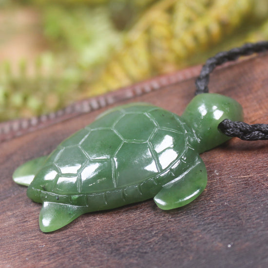 Turtle carved from Hapopo Pounamu - NZ Greenstone