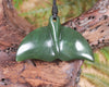 Whale tail carved from Hapopo Pounamu - NZ Greenstone
