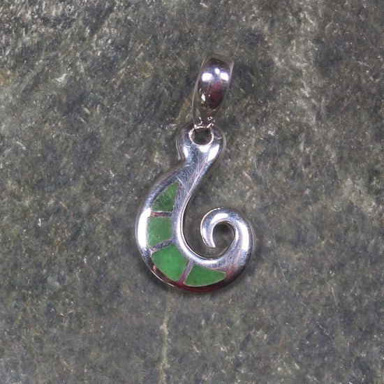 Hapopo Pounamu pendant set in Sterling Silver - NZ Greenstone