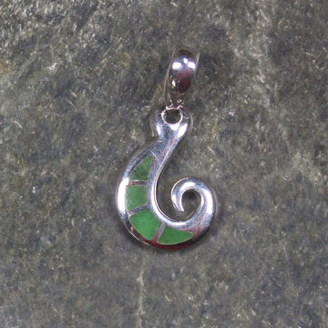 Hapopo Pounamu pendant set in Sterling Silver - NZ Greenstone