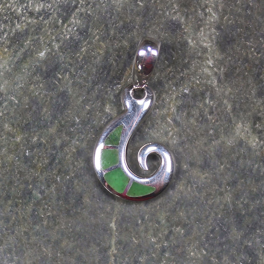 Hapopo Pounamu pendant set in Sterling Silver - NZ Greenstone