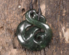 Koru Twist or Pikorua carved from Kawakawa Pounamu - NZ Greenstone