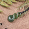 Twist or Pikorua carved from Hapopo Pounamu - NZ Greenstone
