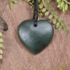 Heart carved from Kawakawa Pounamu - NZ Greenstone