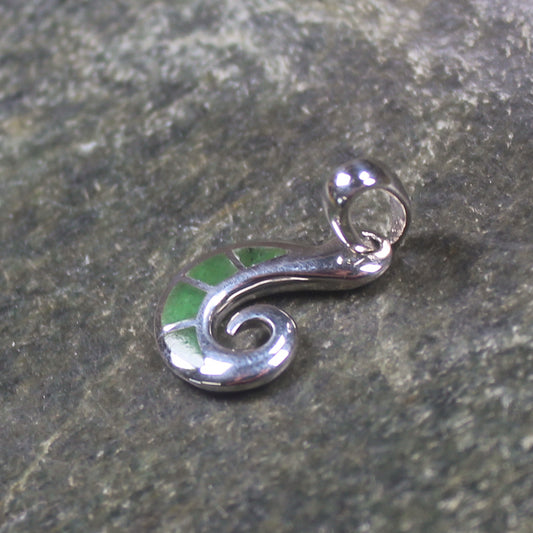 Hapopo Pounamu pendant set in Sterling Silver - NZ Greenstone