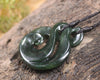 Koru Twist or Pikorua carved from Kawakawa Pounamu - NZ Greenstone
