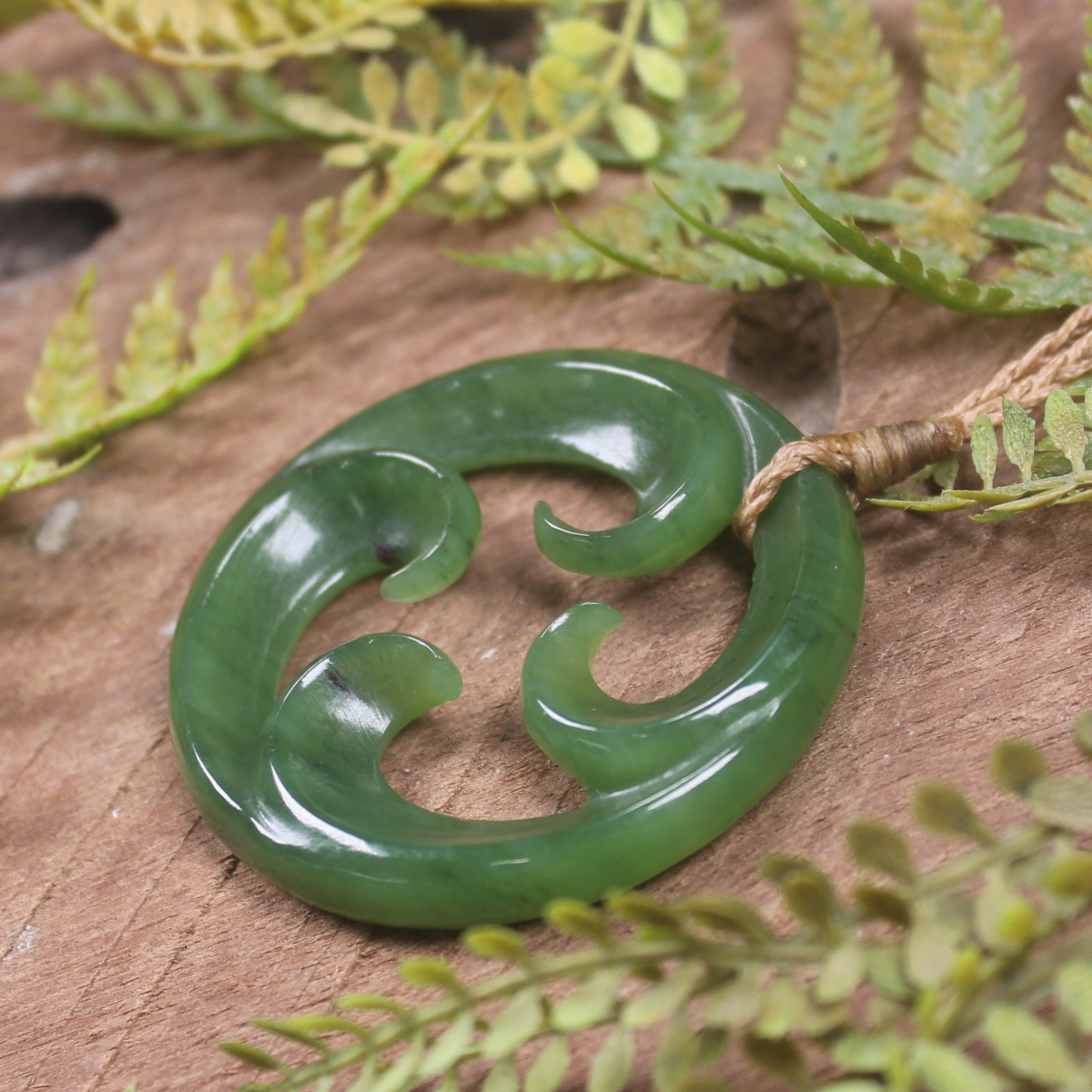 Koru carved from Hapopo Pounamu - NZ Greenstone