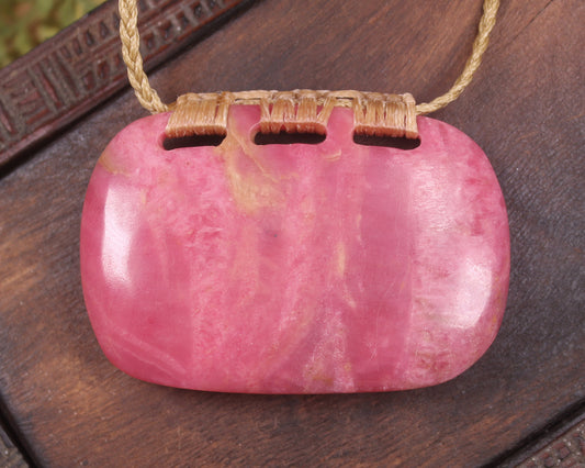 Breastplate carved from Russian Rhodonite