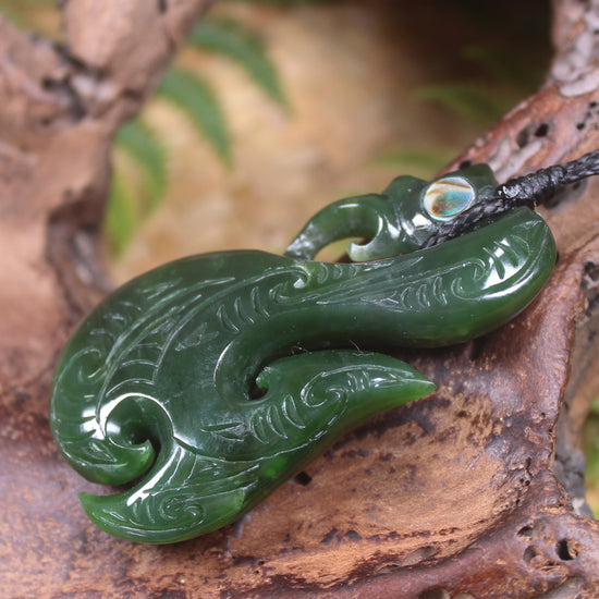 Manaia carved from Kawakawa Pounamu - NZ Greenstone